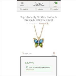 Topaz Butterfly Necklace 10K Yellow Gold (Jared)